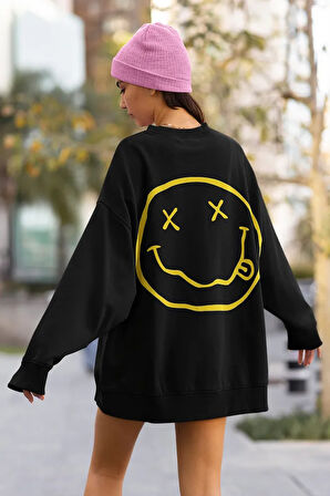 Nirvana Baskılı Unisex Oversize Tasarım Sweatshirt