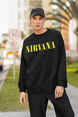 Nirvana Baskılı Unisex Oversize Tasarım Sweatshirt