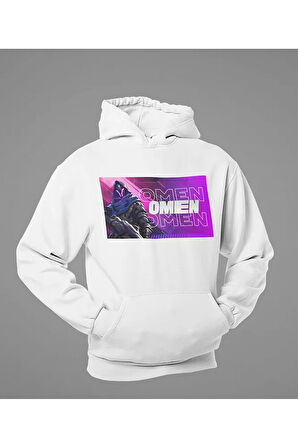 Omen Baskılı Unisex Oversize Vvalorant Hoodie