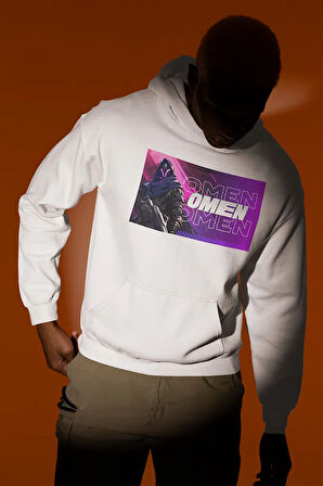 Omen Baskılı Unisex Oversize Vvalorant Hoodie