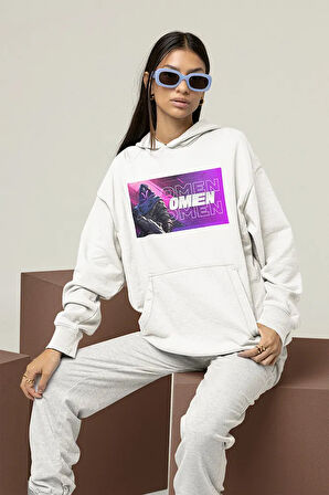 Omen Baskılı Unisex Oversize Vvalorant Hoodie