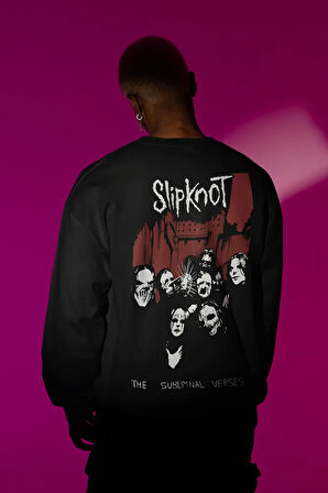 Slipknot Baskılı Unisex Oversize Rock Metal Müzik Grubu Sweatshirt
