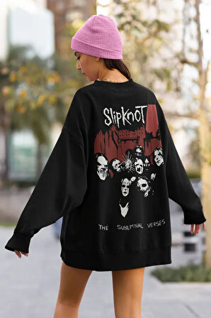 Slipknot Baskılı Unisex Oversize Rock Metal Müzik Grubu Sweatshirt