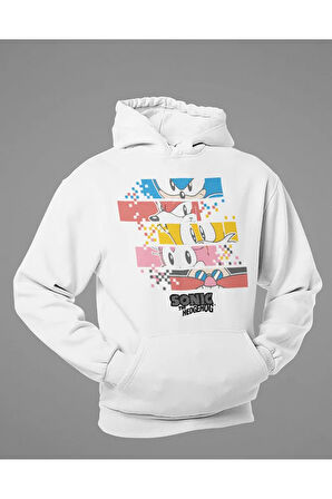 Sonic The Hedgehog Baskılı Unisex Oversize Çizgi Film Hoodie