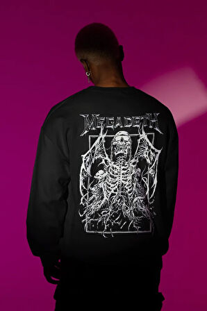 Megadeth Rock Metal Müzik Grubu Baskılı Unisex Oversize Sweatshirt