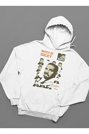 Tasarım Drake Baskılı Unisex Oversize Rapper Hoodie