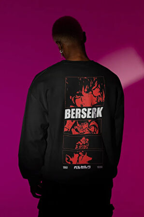 Berserk Anime Baskılı Unisex Oversize Sweatshirt