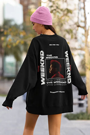 The Weeknd Şarkıcı Baskılı Unisex Oversize Rapper Sweatshirt