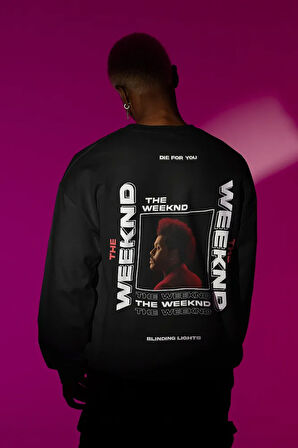 The Weeknd Şarkıcı Baskılı Unisex Oversize Rapper Sweatshirt