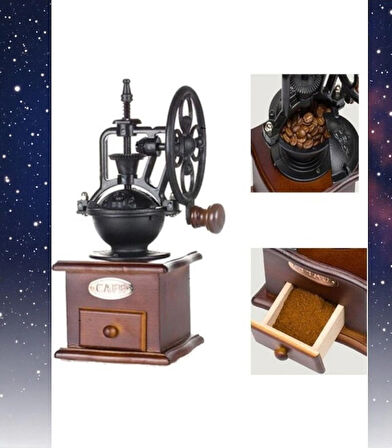 Manuel Kahve Değirmeni El Dökme Demir Retro El Yapımı Kahve Çekirdekleri Baharat Değirmeni