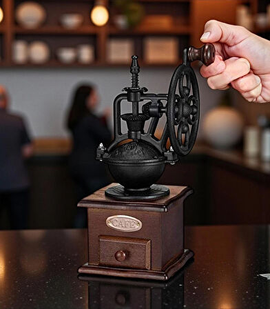 Manuel Kahve Değirmeni El Dökme Demir Retro El Yapımı Kahve Çekirdekleri Baharat Değirmeni