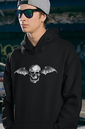Rock Metal Müzik Grubu Baskılı Unisex Oversize Avenged Sevenfold Hoodie