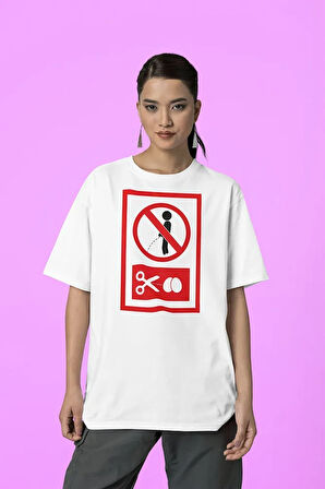 Komik Baskılı Unisex Tişört, Oversize Funny Tişört