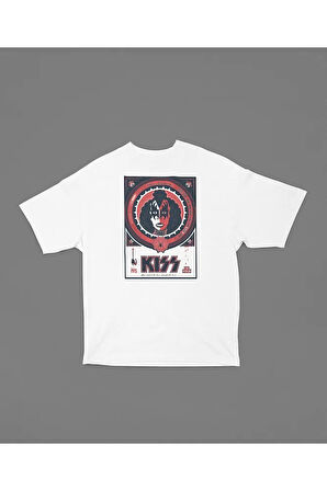 Kiss 1973 Rock Metal Baskılı Unisex Tişört, Oversize Müzik Grubu Tişört