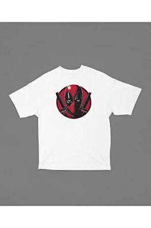 Deadpool Marvel Film Karakteri Baskılı Unisex Oversize Tişört