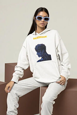 Berserk Anime Dizi Serisi Baskılı Unisex Oversize Hoodie