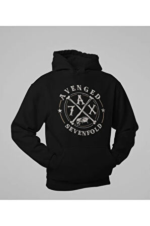 Rock Metal Müzik Grubu Baskılı Unisex Oversize Avenged Sevenfold Hoodie