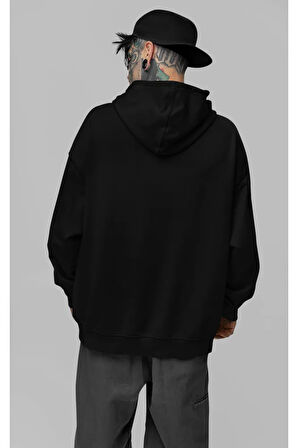 Baskısız Unisex Oversize Basic Hoodie