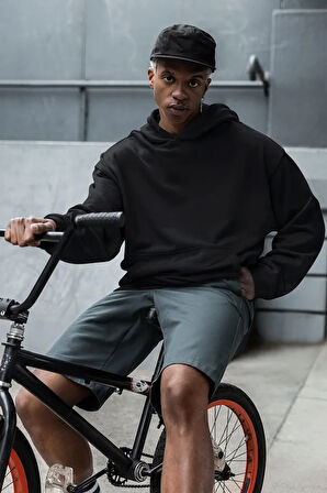 Baskısız Unisex Oversize Basic Hoodie