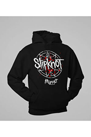 Slipknot Maggot Yazılı Unisex Oversize Rock Metal Hoodie