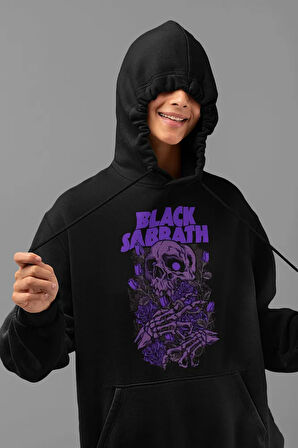 Black Sabbath Müzik Grubu Baskılı Unisex Oversize Rock Metal Hoodie