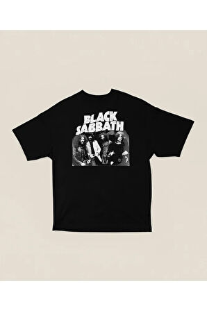 Rock Metal Black Sabbath Müzik Grubu Baskılı Unisex Oversize Tişört