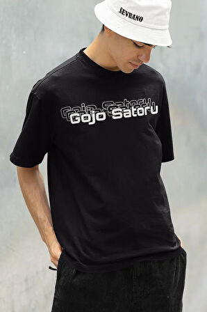 Gojo Satoru Anime Karakter Baskılı Unisex Oversize Tişört