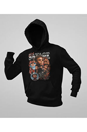 21 Savage Rapper Baskılı Unisex Oversize Hoodie