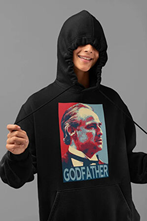 Godfather Film Karakteri Baskılı Unisex Oversize Hoodie
