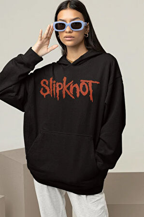 Slipknot Müzik Grubu Baskılı Unisex Oversize Rock Metal Hoodie