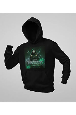 Avengers Doomsday Baskılı Unisex Oversize Marvel Hoodie