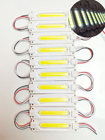 Cob Ledli Su Geçirmez Mercekli Beyaz Neon Parmak Led 10 Adet