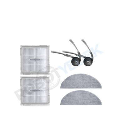 Roborock Q8 Max Pro (2025 Model!) Uyumlu Hepa Filtre Yan Fırça Mop-6 Parça