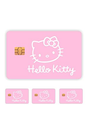 4 Adet Hello Kitty Kart Kaplama Sticker Kart Etiketi 4