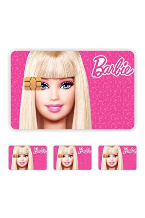 4 Adet Barbie Kart Kaplama Sticker Kart Etiketi