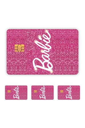 4 Adet Barbie Girl Kart Kaplama Sticker Kart Etiketi