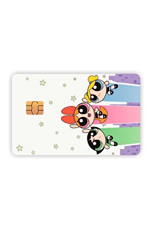 Powerpuff Girls Kart Kaplama Sticker Kart Etiketi 01