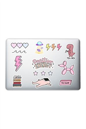 Pink Pembe Temalı Laptop Notebook Tablet Telefon Sticker Set 004