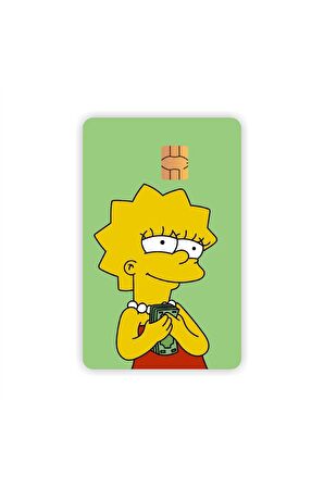 Lisa Simpson Kart Kaplama Sticker Kart Etiketi