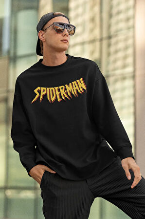 Spider-Man Yazılı Unisex 0versize Örümcek Adam Sweatshirt