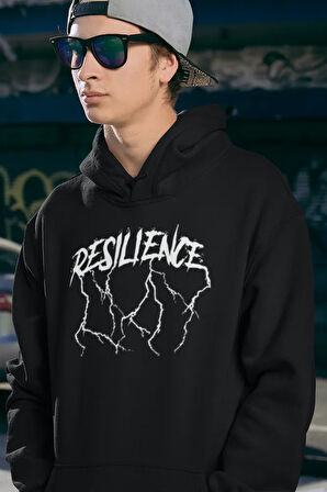 Resilience Baskılı Unisex Oversize Tasarım Hoodie