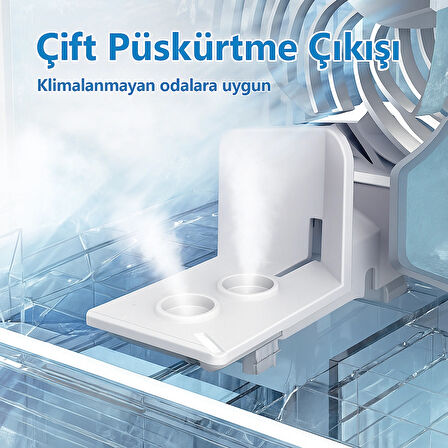 QASUL Taşınabilir klima 3 vitesli Mini Klima 900 ml Su Deposu Hava Soğutucu 7 renkli Gece Lambası