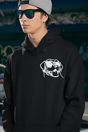 Minimalist Köpek Baskılı Unisex Oversize Dog Hoodie