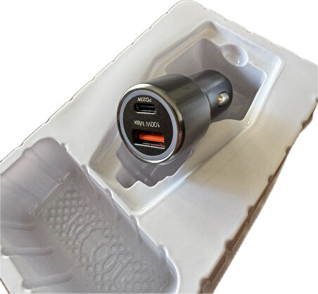 Point Araç İçi Çakmaklık Şarj Cihazı USB ve TYP-C Çıkışlı 100w Hızlı Şarj