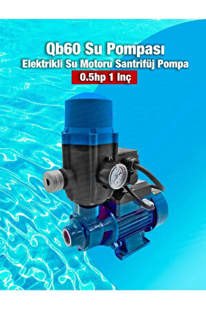 Moonshop Orjinal Bakır Sargı Paket Hidrofor Otomatik Sistem Su Pompası Qb60 Ve Hidrofor 2 Yıl Grntli