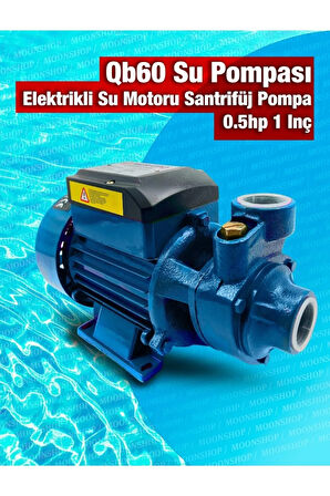 Bakır Sargı Qb-60 1 Parmak 0.55 Hp 0.55 Kw Su Motoru Su Pompası Dinamo 220v
