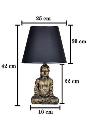 qdec Modern Dizayn Buda Abajur Bakır-Bej