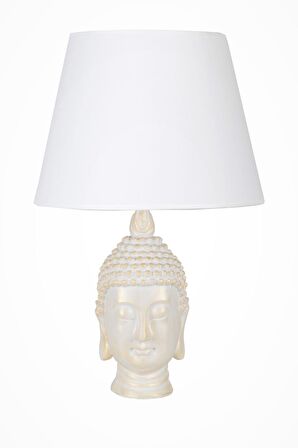 qdec Modern Dizayn Büyük Buda Abajur Beyaz Beyaz