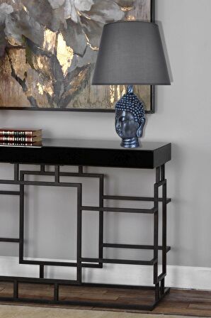 qdec Modern Dizayn Büyük Buda Abajur Cobalt Gri