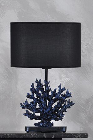 qdec Modern Dizayn Mercan Abajur Cobalt Siyah